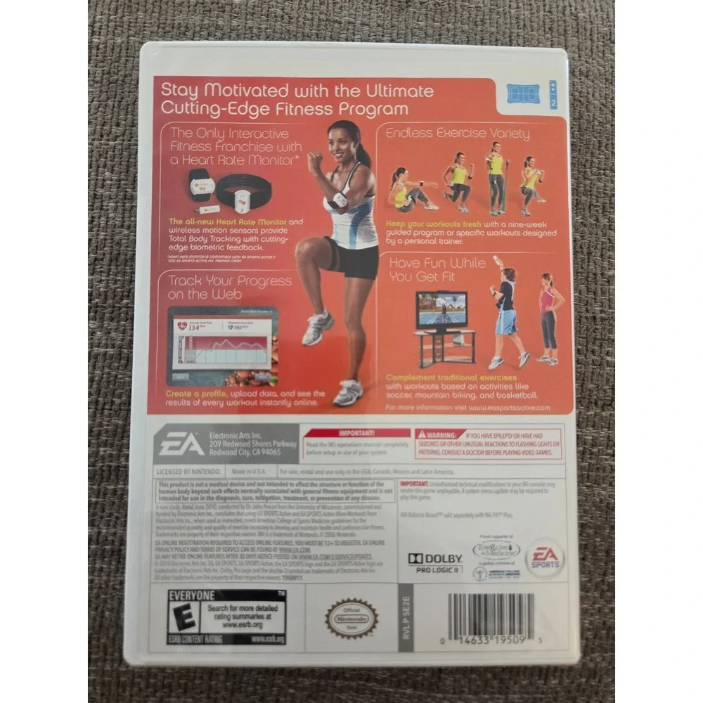 EA Sports Active 2 Personal Trainer Nintendo Wii Game RVL-SE2E-USA-B0